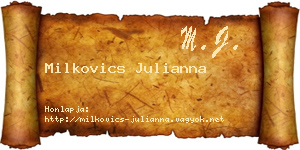 Milkovics Julianna névjegykártya